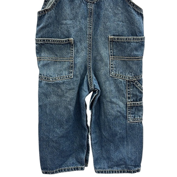 OshKosh Bgosh Cotton Denim Carpenter Blue Jean Vintage Overalls Size 18 Months - Picture 7 of 9